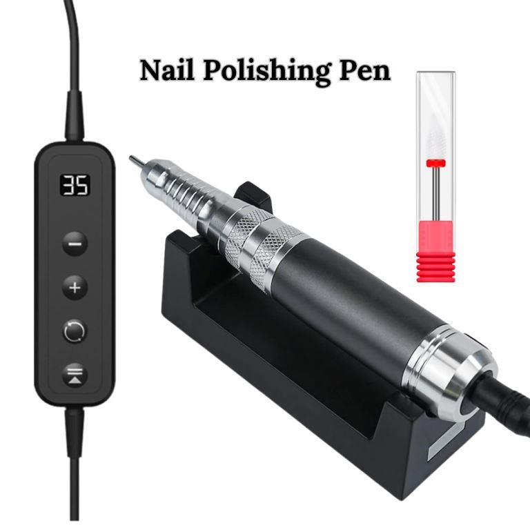 Electric Nail Drill, USB Manicure Pen Sander Polisher35000 RPM Electric Nail File for Acrylic Nails Professional Drill with Ceramic Corn Head Nail Drill Bits for Nails Manicure Tool