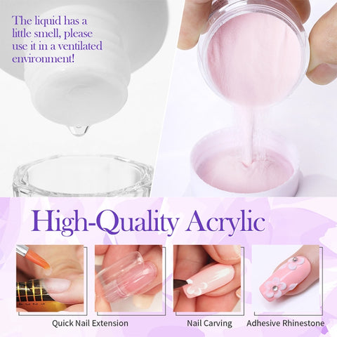 KWEEN 5 Pcs Professional Acrylic Kit Of Powder and Monomer EMA