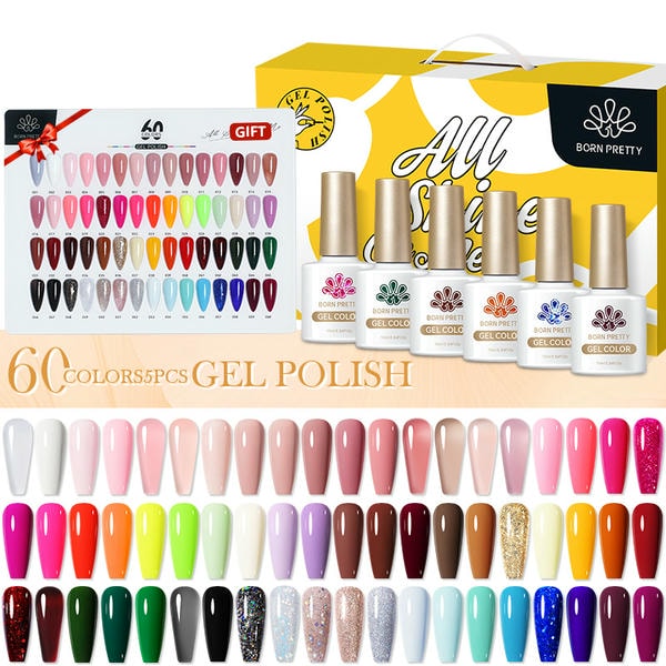 Born Pretty 60pcs Gel Nail Colors Set Perfect For Salon-Quality Manicures At Home.