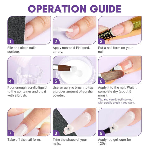 KWEEN 17 Pcs Acrylic Kit Professional For Salon with Gel Color