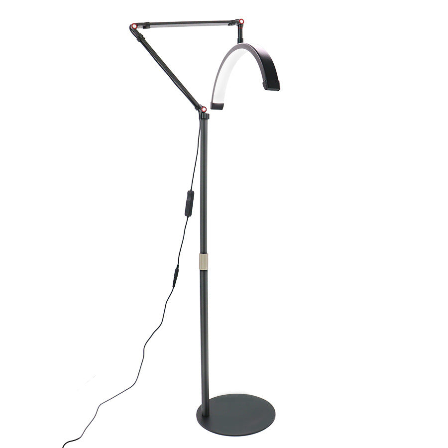 LED Half Moon Floor Lamp With 360 Adjustable Angles and 3 Color Temperatures Best For Nail Art Salon's For Quality Manicures In Good Light.