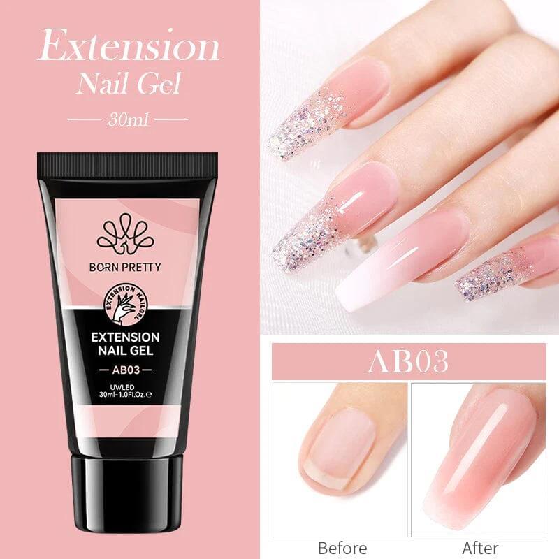 BORN PRETTY 30g Super Crystal Extension Gel Nail Polish Hard Gel for Nail Strengthen 3D Modeling Building Nail Apex DIY Manicure