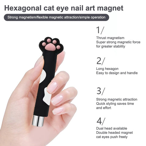 Strong Cat Claw Handle Magnet Strip Cat Eyes Magnet For Nail Gel Polish 3d Line Strip Effect Multi-Function Magnet Pen Tool