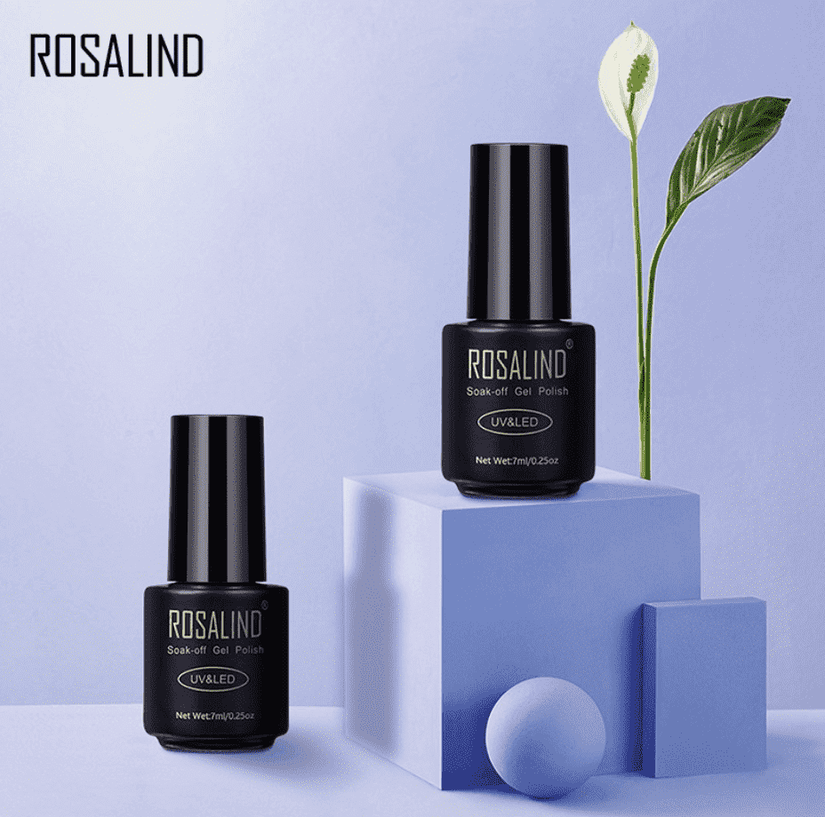 ROSALIND Set of 6 gel Polishes For Nail Art Shiny Gel Surface Attractive Colors UV Gel Nail Paints.