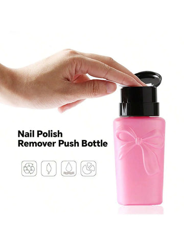 Nail Art Empty Bottle for Nail Polish Remover Empty Pump Dispenser Storage Bottel For Home & Salon Use.