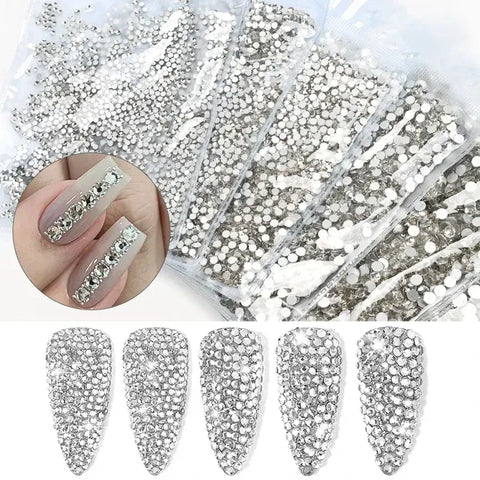 Silver Nail Art Rhinestones Diamond Shaped High Quality Nail Art Stones Give Stunning Look To Your Nails.