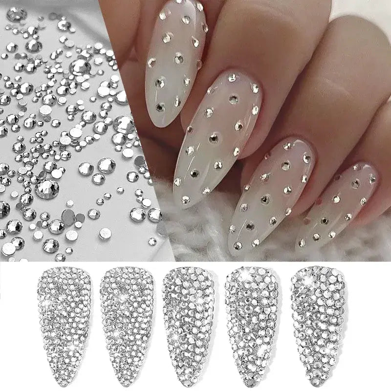 Silver Nail Art Rhinestones Diamond Shaped High Quality Nail Art Stones Give Stunning Look To Your Nails.