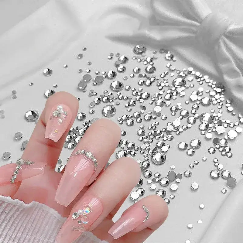 Silver Nail Art Rhinestones Diamond Shaped High Quality Nail Art Stones Give Stunning Look To Your Nails.