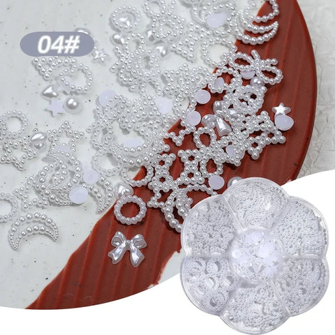 3d Nail Art Charms Floral and Moon Shaped Designs For Creatings Premium Attractive Nail Art Designs.