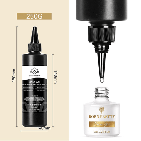 BORN PRETTY 250g Refillable UV Nail Art Base Coat Transparent Gel Soak Off Semi Permanent Varnish Gel For Nail Art.