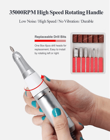 Professional Electric Nail Drill 35000RPM High Speed Nail Art Drill Machine For Easy Manicures & Pedicures.