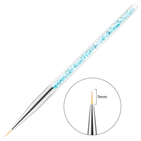 4pc Fancy Nail Art Brush Set With Acrylic Rhinestone Handle Professional Nail Art Brush Set For Salon & Home Use.