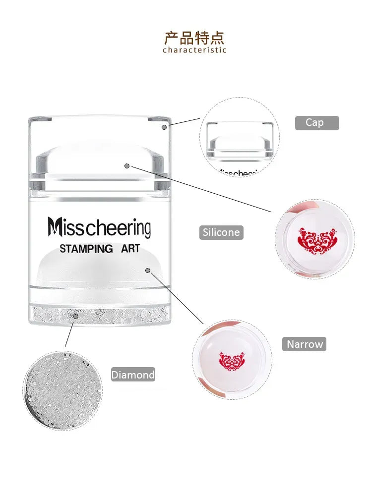 Misscheering Nail Art Stamper Dual Sided Stamper with Scraper for Perfect Creating Stamping Nail Art Designs With Ease.