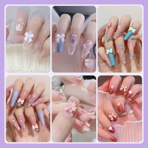 12 Grid Nail Art Bow & Charms Decoration 3d nail Pearls Charms for Creating Attractive Nail Design Manicure