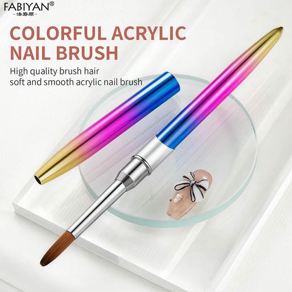 Premium Synthetic Acrylic Nail Art Brush Soft Nylon Bristles, Durable Design, Perfect for Salon's and Home Use