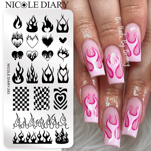 Nicoles Diary Premium Nail Art Stamping Plate Fiery Nail Art Stamping Plate Heat Up Your Manicures At Home.