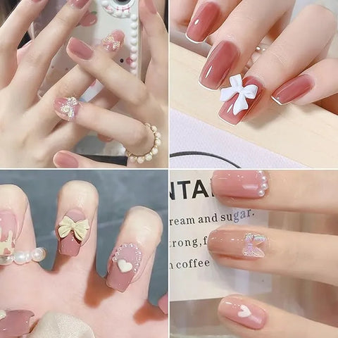 12 Grid Nail Art Bow & Charms Decoration 3d nail Pearls Charms for Creating Attractive Nail Design Manicure