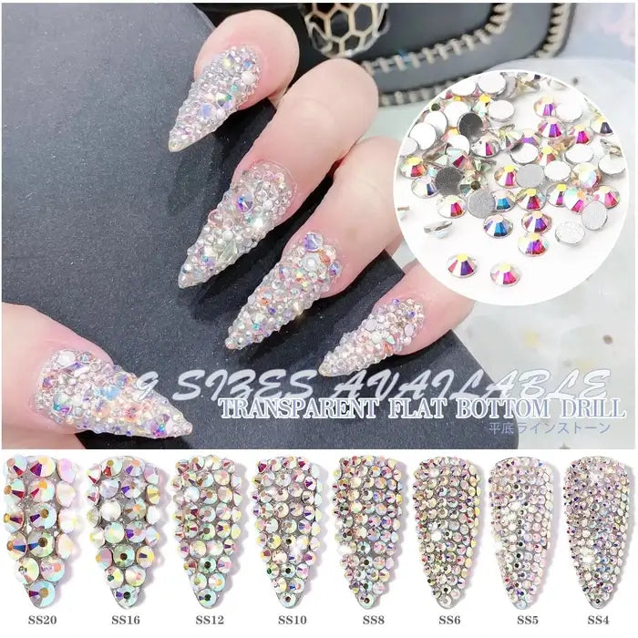 Multi-Color 1440pcs Nail Art Rhinestones High Quality Nail Art Stones For Creating Eye Catchy Nail Designs.