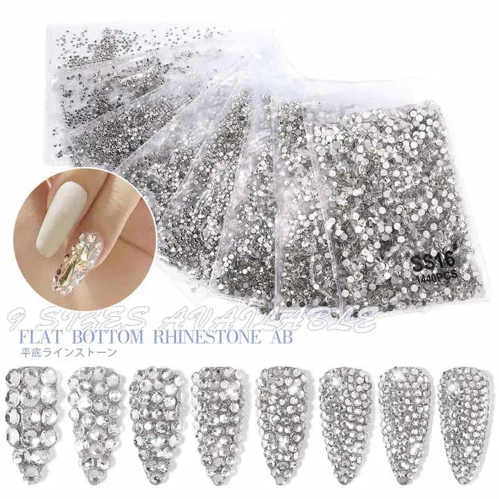 Silver Nail Art Rhinestones Diamond Shaped High Quality Nail Art Stones Give Stunning Look To Your Nails.