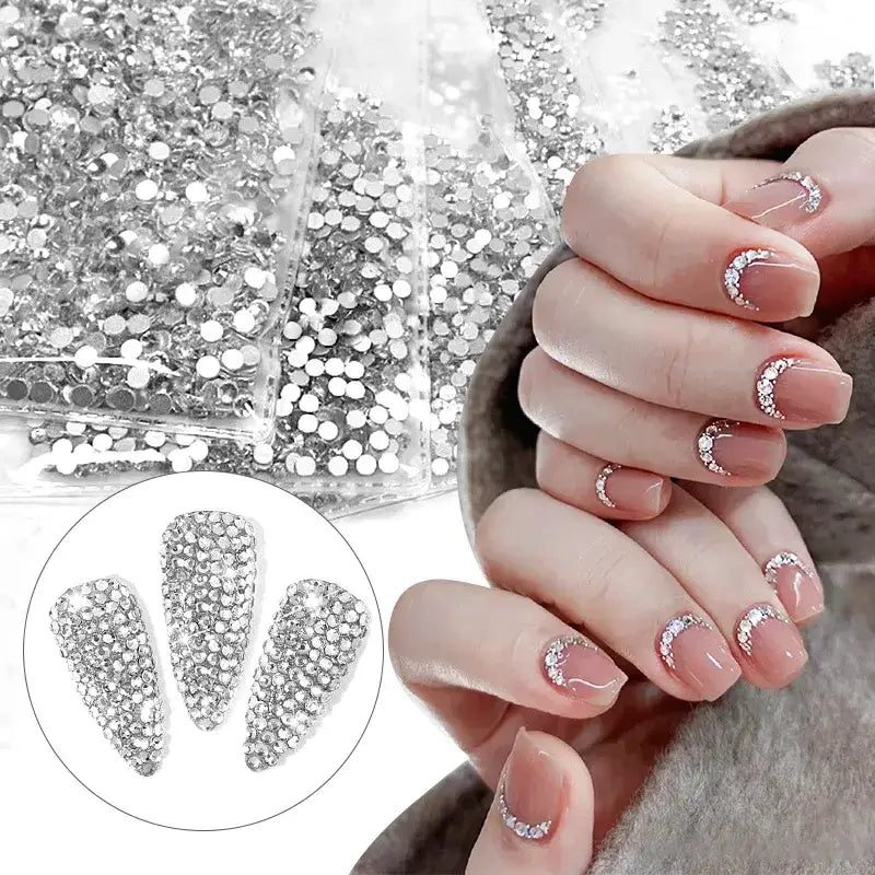 Silver Nail Art Rhinestones Diamond Shaped High Quality Nail Art Stones Give Stunning Look To Your Nails.