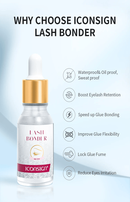 ICONSIGN Professional Lash Bonder Adhesive Eyelash Extension Glue For Strong Eyelash Application.