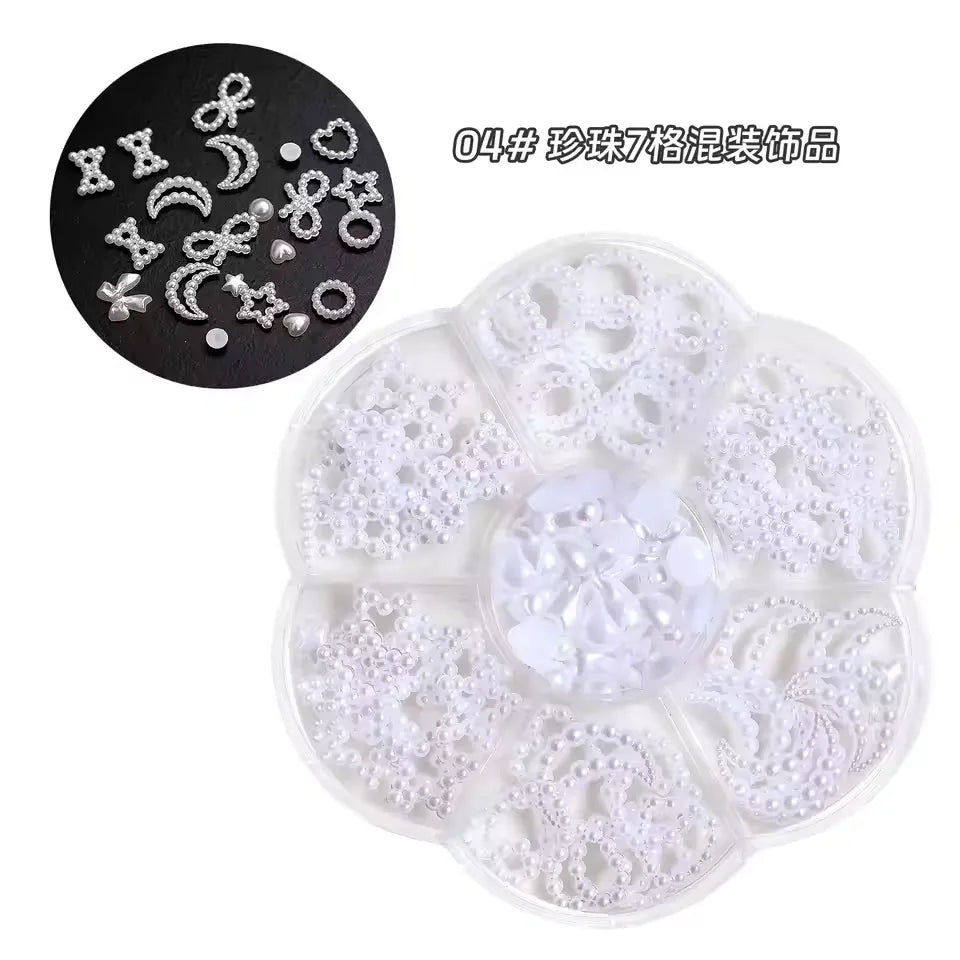 3d Nail Art Charms Floral and Moon Shaped Designs For Creatings Premium Attractive Nail Art Designs.