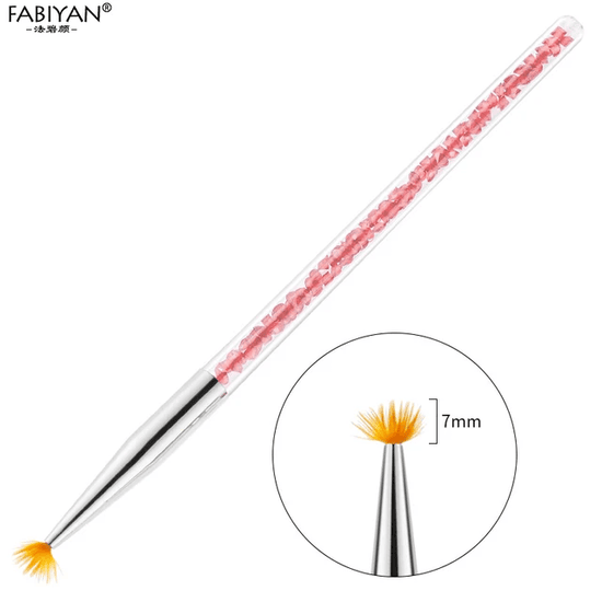 4pc Fancy Nail Art Brush Set With Acrylic Rhinestone Handle Professional Nail Art Brush Set For Salon & Home Use.