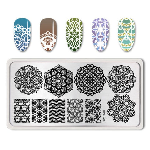 BORN PRETTY Stamping Plate Mandala Floral Nail Art Template BP-L028