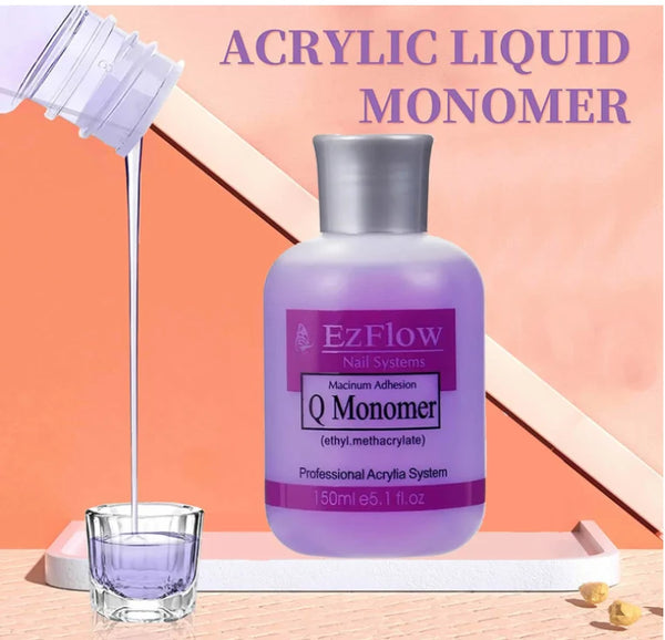Professional EZFlow Q Monomer 150ml for Smooth Acrylic Nail