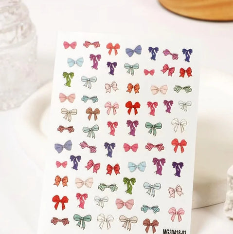 Disney Princess Butterfly Flower Stitch And Bow 3D Stickers  For Nail Art Decoration