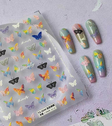 Butterfly Nail Stickers 5D Nail Art Decal Design Manicure Tool High Quality