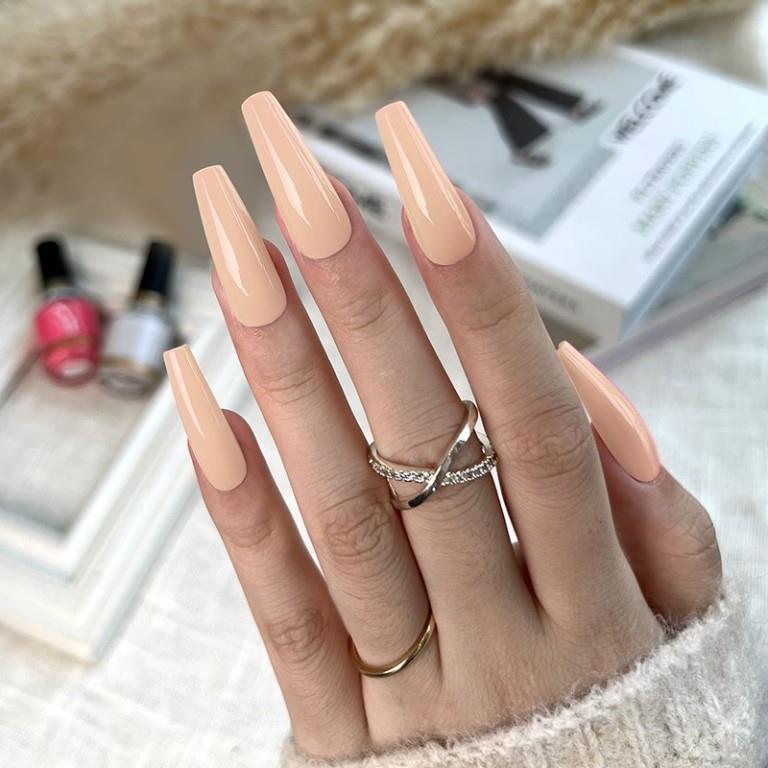 KWEEN 10ml Light Pink Peach Solid Color UV LED Gel Nail Polish For Nail art DIY at Home