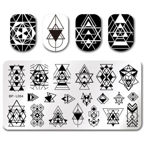 BORN PRETTY Stamping Plate Geometry Style Nail Art Template BP-L054