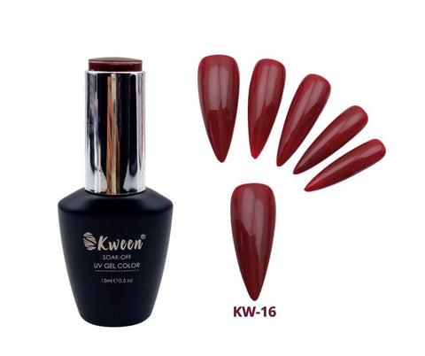 KWEEN Dark Maroon Nail Polish UV/LED Soak Off Gel Nail Polish For Manicure