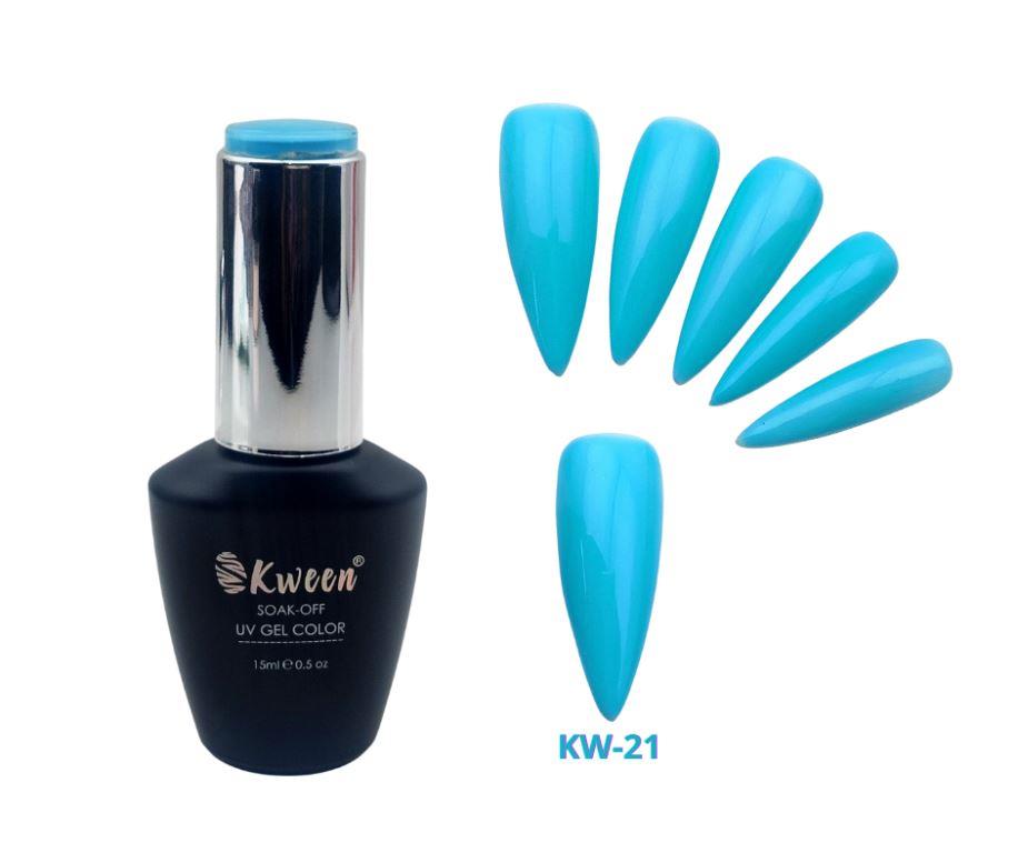 KWEEN Neon Blue UV/LED Gel Nail Polish ,UV LED Gel Varnish Soak Off Nail Art Gel Polish