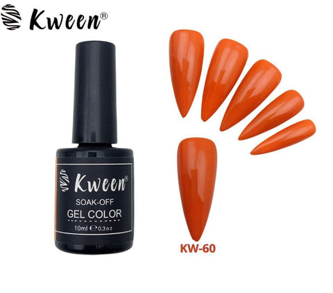 KWEEN Sunset Orange Gel Nail Polish Autumn Series Color Semi Permanent Soak Off LED UV Gel Nail Polish For Manicure