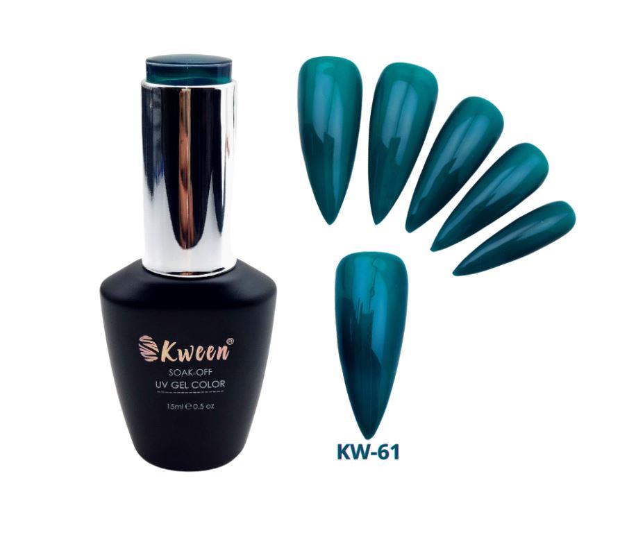 KWEEN Translucent UV Jelly Gel Polish Emerald Green, Soak Off UV Gel Nail Polish For Nail Art