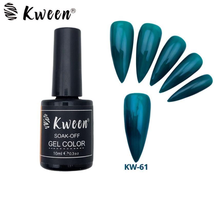 KWEEN Translucent UV Jelly Gel Polish Emerald Green, Soak Off UV Gel Nail Polish For Nail Art