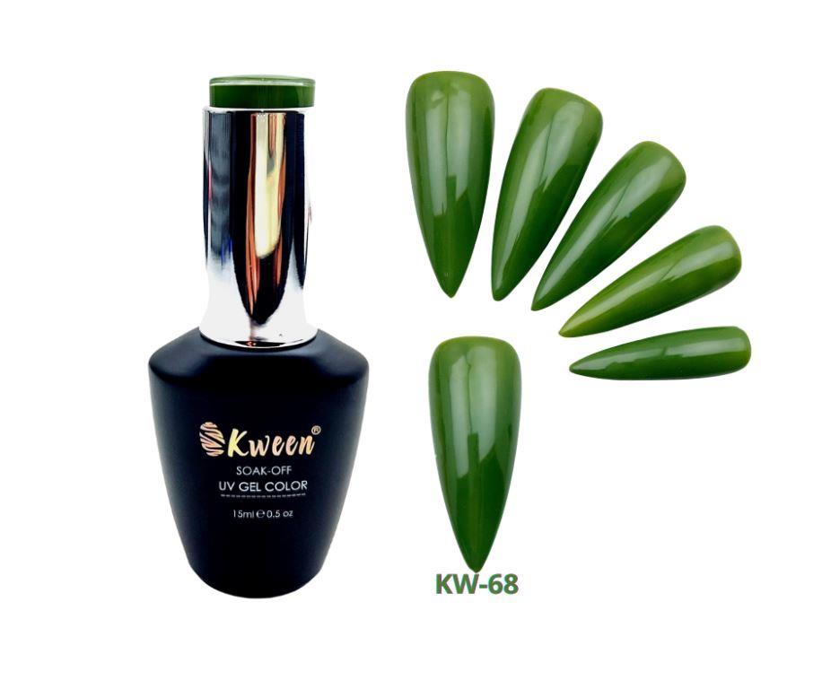 KWEEN UV LED Gel Nail Polish Olive Green, Soak Off UV Gel Nail Color For Nail Art And Manicure