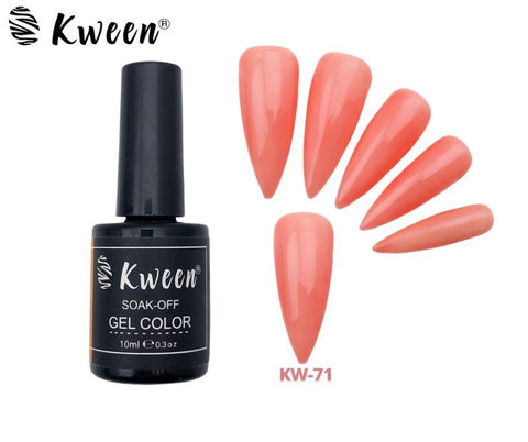 KWEEN Jelly Neutral Gel Nail Polish,Nude Peach Translucent Color UV Light Cure Gel Polish for Nail Art DIY Manicure and Pedicure