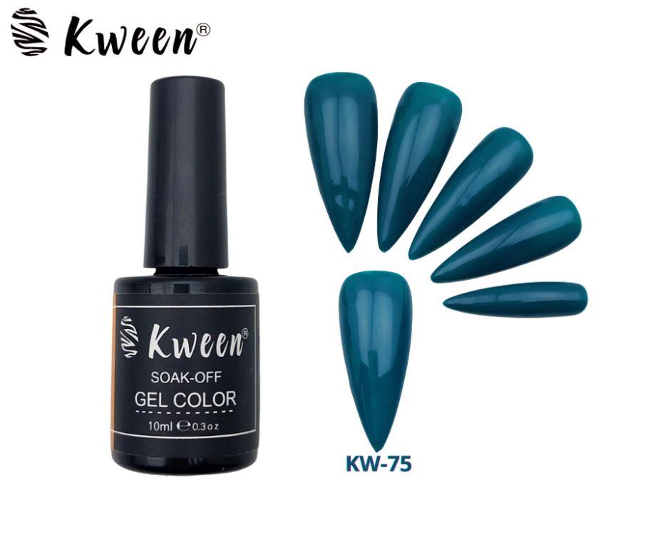 KWEEN Gel Nail Polish, Teal Blue Color Soak Off UV LED Long-Lasting Nail Gel Polish For Manicure