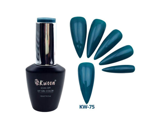 KWEEN Gel Nail Polish, Teal Blue Color Soak Off UV LED Long-Lasting Nail Gel Polish For Manicure