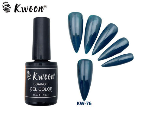 KWEEN Gel Nail Polish, Dark Green Color Soak Off UV LED Nail Gel Polish For Manicure