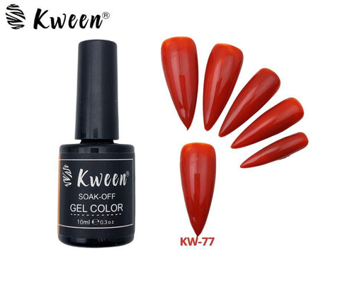 KWEEN Gel Nail Polish, Deep Orange Pumpkin Color Soak Off UV LED Long-Lasting Nail Gel Polish For Manicure And Pedicure