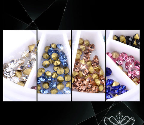 Crystal Multicolor Wheel Nail Art Rhinestone Designs Accessories 3D Decoration Nail Art