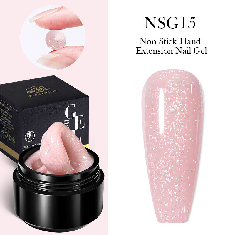 Born Pretty Glitter Non Stick Hand Extension Nail Gel Carving Flower Builder Nail Gel Multifaction Gel Nail Art For Manicure