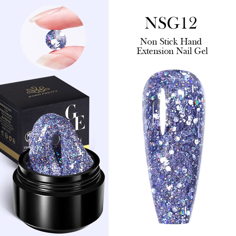 Born Pretty Glitter Non Stick Hand Extension Nail Gel Carving Flower Builder Nail Gel Multifaction Gel Nail Art For Manicure