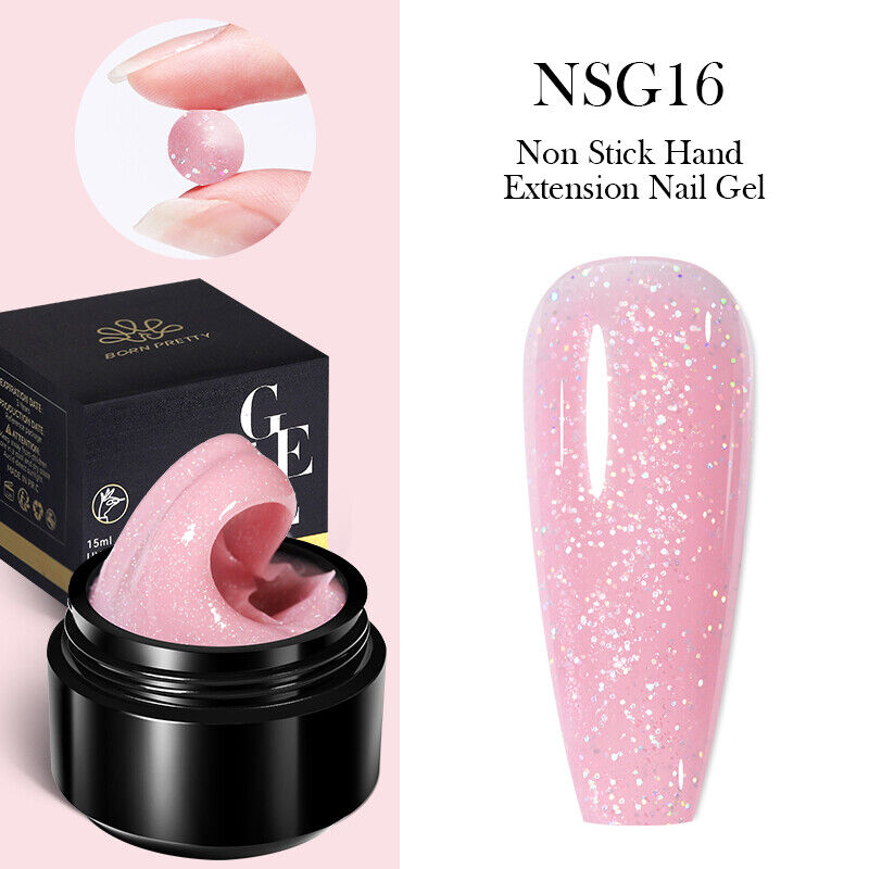 Born Pretty Glitter Non Stick Hand Extension Nail Gel Carving Flower Builder Nail Gel Multifaction Gel Nail Art For Manicure