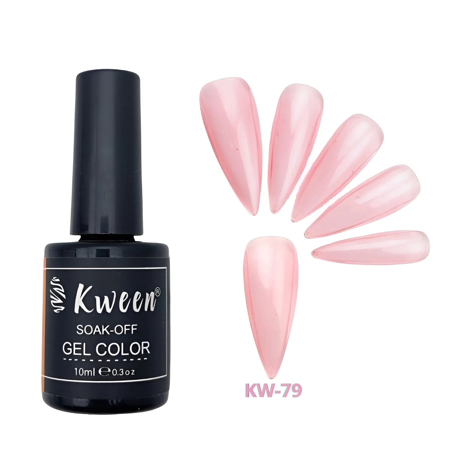 Kween Translucent Sheer Pink Gel Nail Polish LED UV Gel Soak Off Clear Pink French Manicure NailArt Pink Jelly Nail Gel Polish Varnish Curing Requires