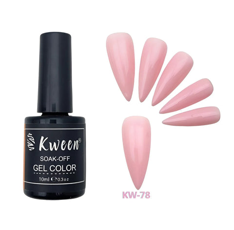 Kween Gel Nail Polish, French Pink Nail Polish, Soak Off UV Light Cure Gel Polish, Milky Pink For French Nail Art Design Manicure